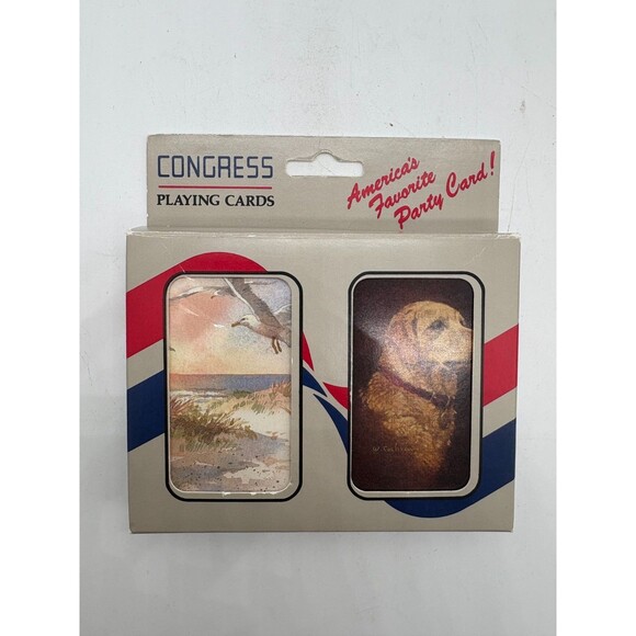 CONGRESS Plastic Coated Playing Cards Double Deck Bridge Score Order 6069 - Picture 1 of 6